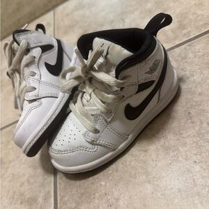 Jordan Kids White and Black Sneakers